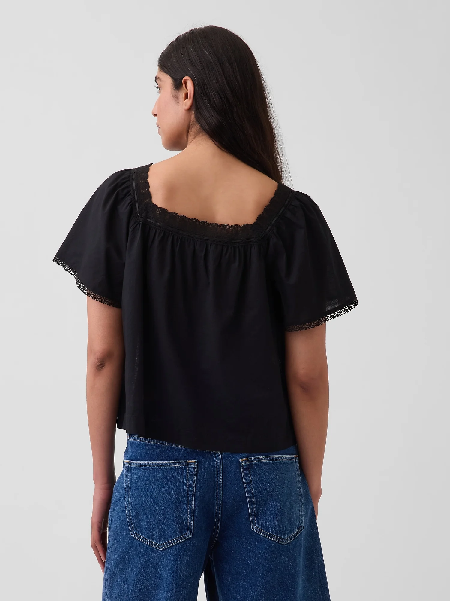 GAP Áo Sơ Mi Tay Ngắn Nữ