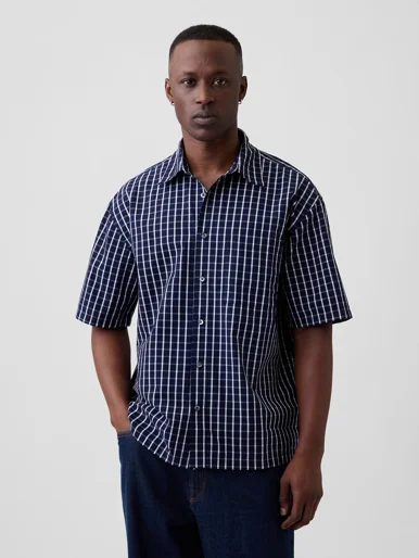 GAP Áo Sơ Mi Tay Ngắn Nam - Boxy Fit