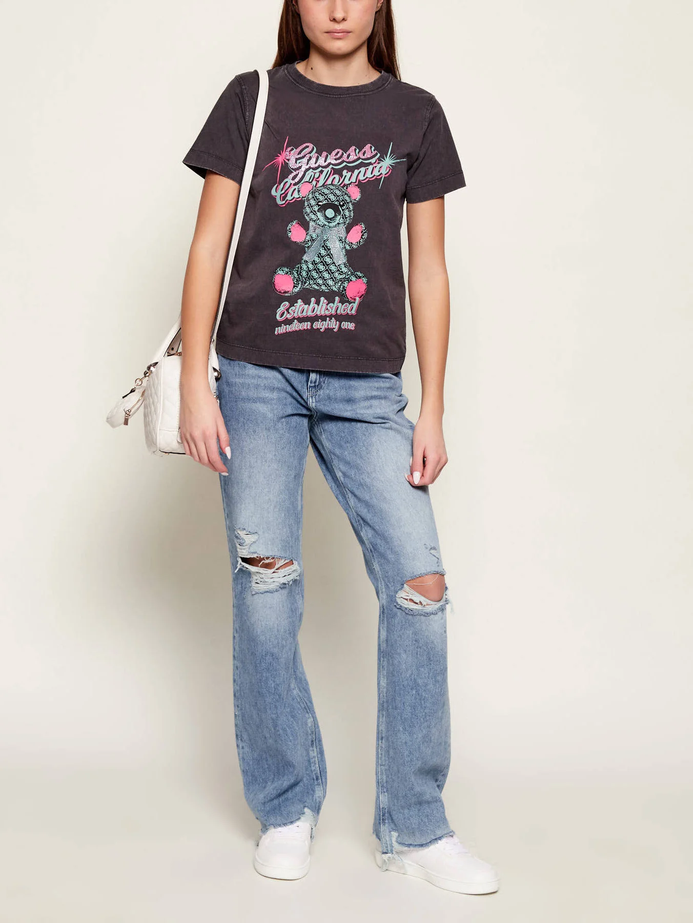 GUESS WOMAN Áo Thun Nữ - Ss Cn Guess Bear Tee
