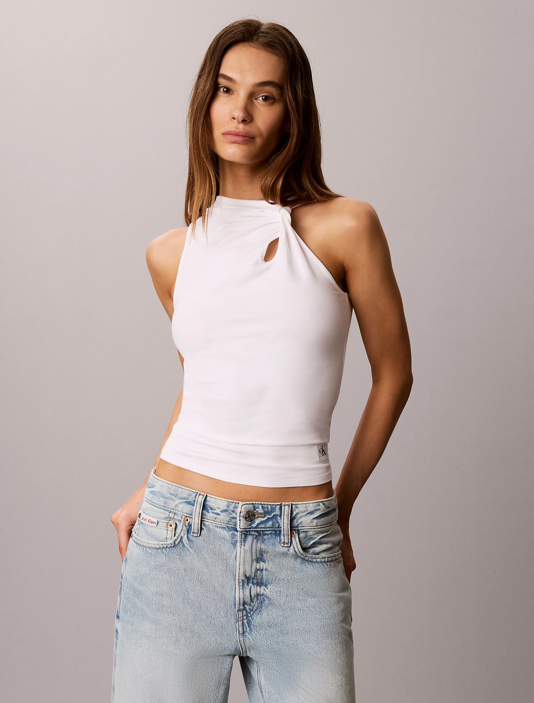 CK JEANS Áo Ba Lỗ Nữ Slim Fit
