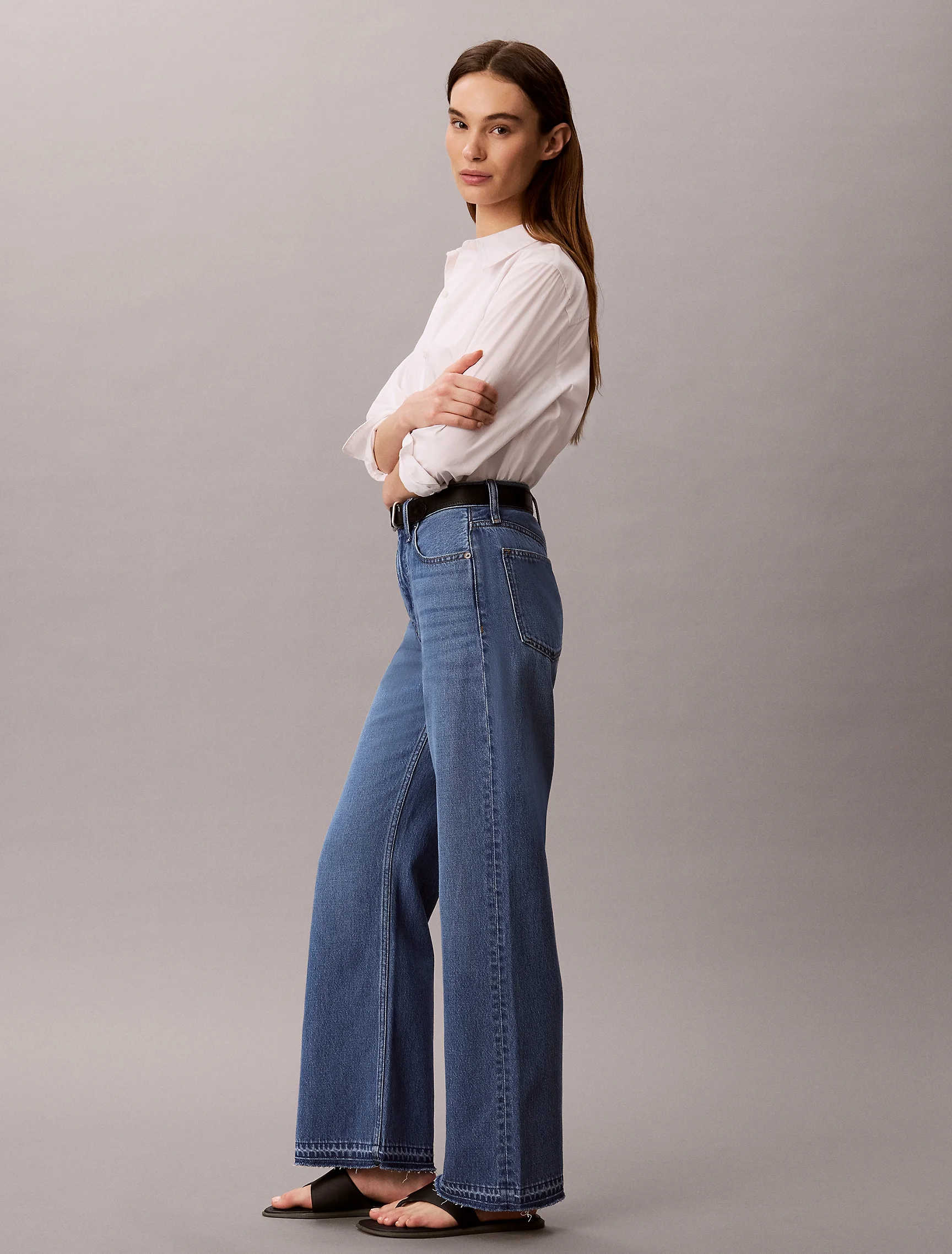 CK JEANS Quần Jeans Nữ Wide Leg Fit