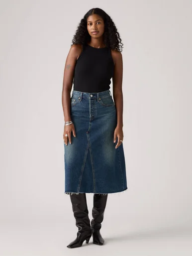 LEVI'S Váy Jeans Nữ - Mid Length High Rise A-Line Decon