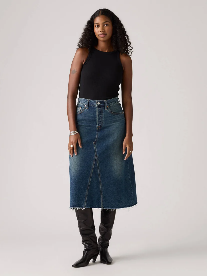 LEVI'S Váy Jeans Nữ - Mid Length High Rise A-Line Decon