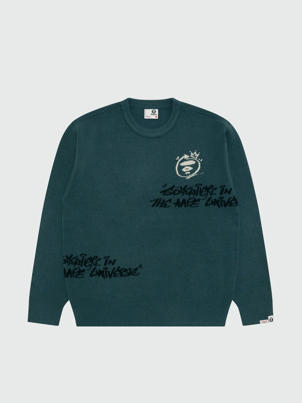 AAPE Áo Len Nam - AAPEUNVS moonface graphic sweater