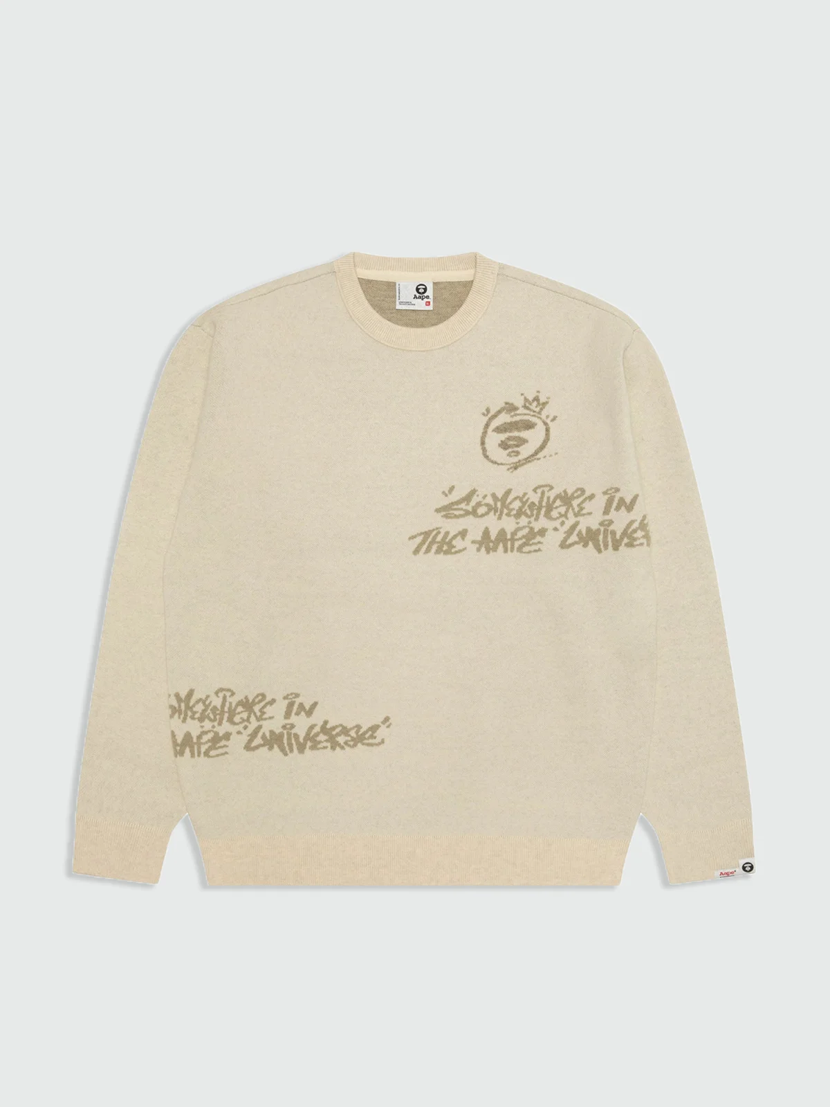 AAPE Áo Len Nam - AAPEUNVS moonface graphic sweater