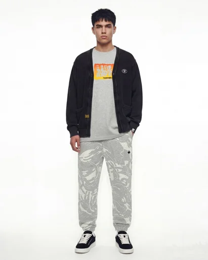 AAPE Áo Cardigan Nam - Moonface v-neck cardigan