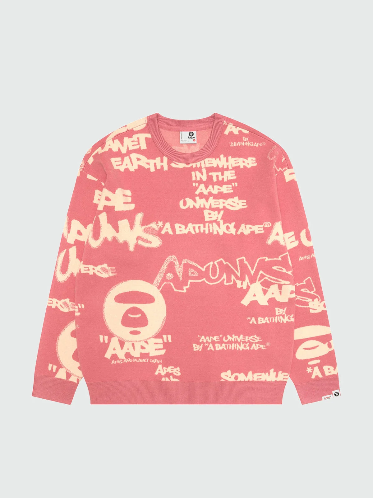 AAPE Áo Len Nam - AAPEUNVS moonface crew neck sweater