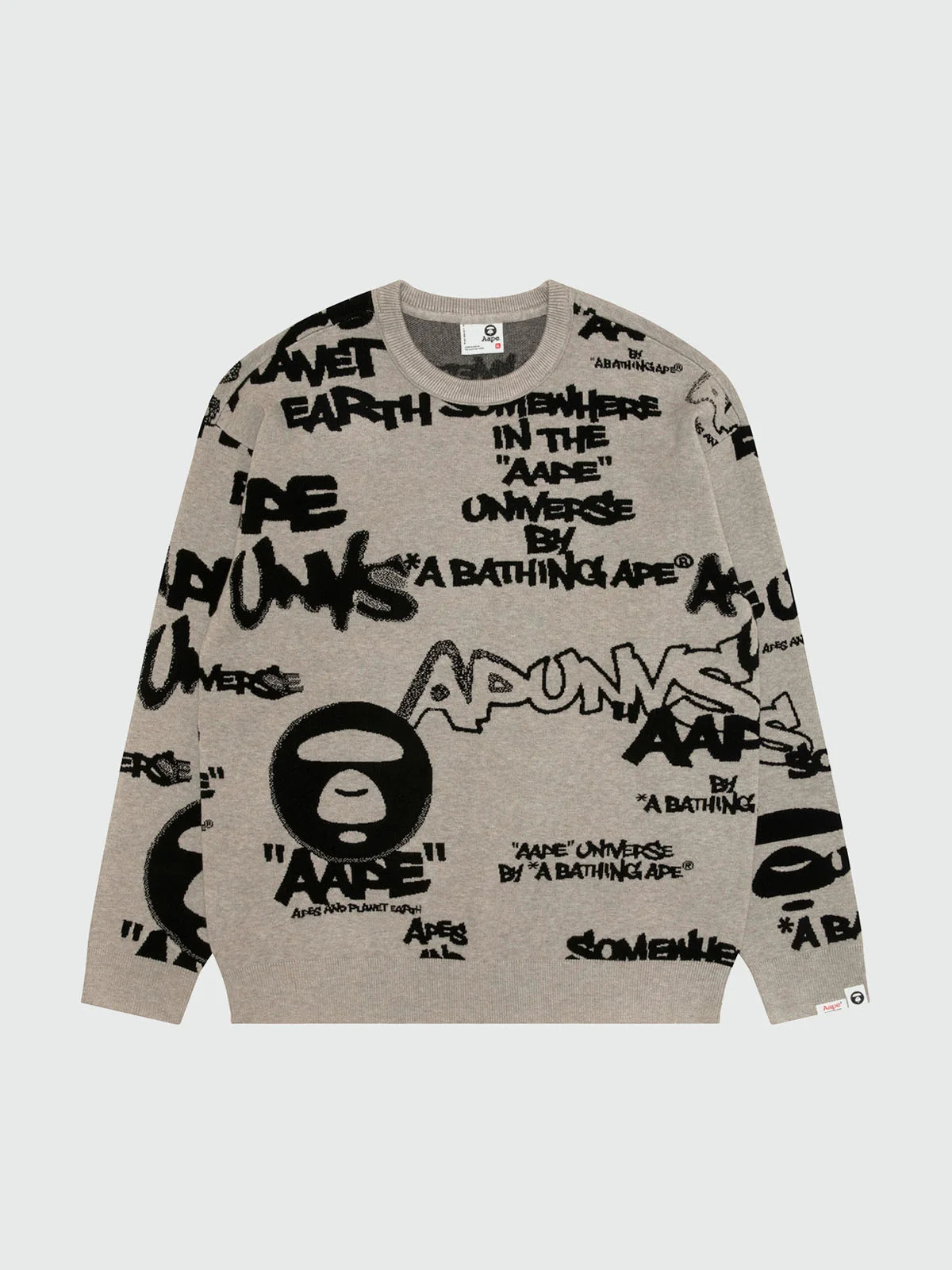 AAPE Áo Len Nam - AAPEUNVS moonface crew neck sweater
