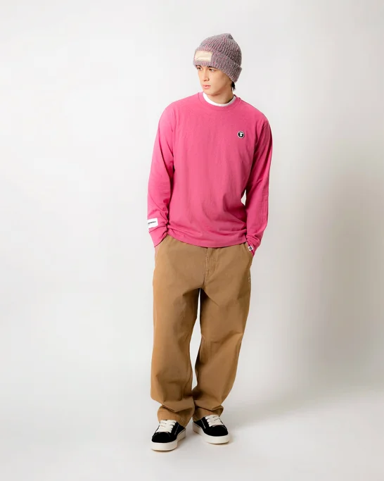 AAPE Áo Thun Dài Tay Nam - AAPENOW moonface logo long sleeve tee