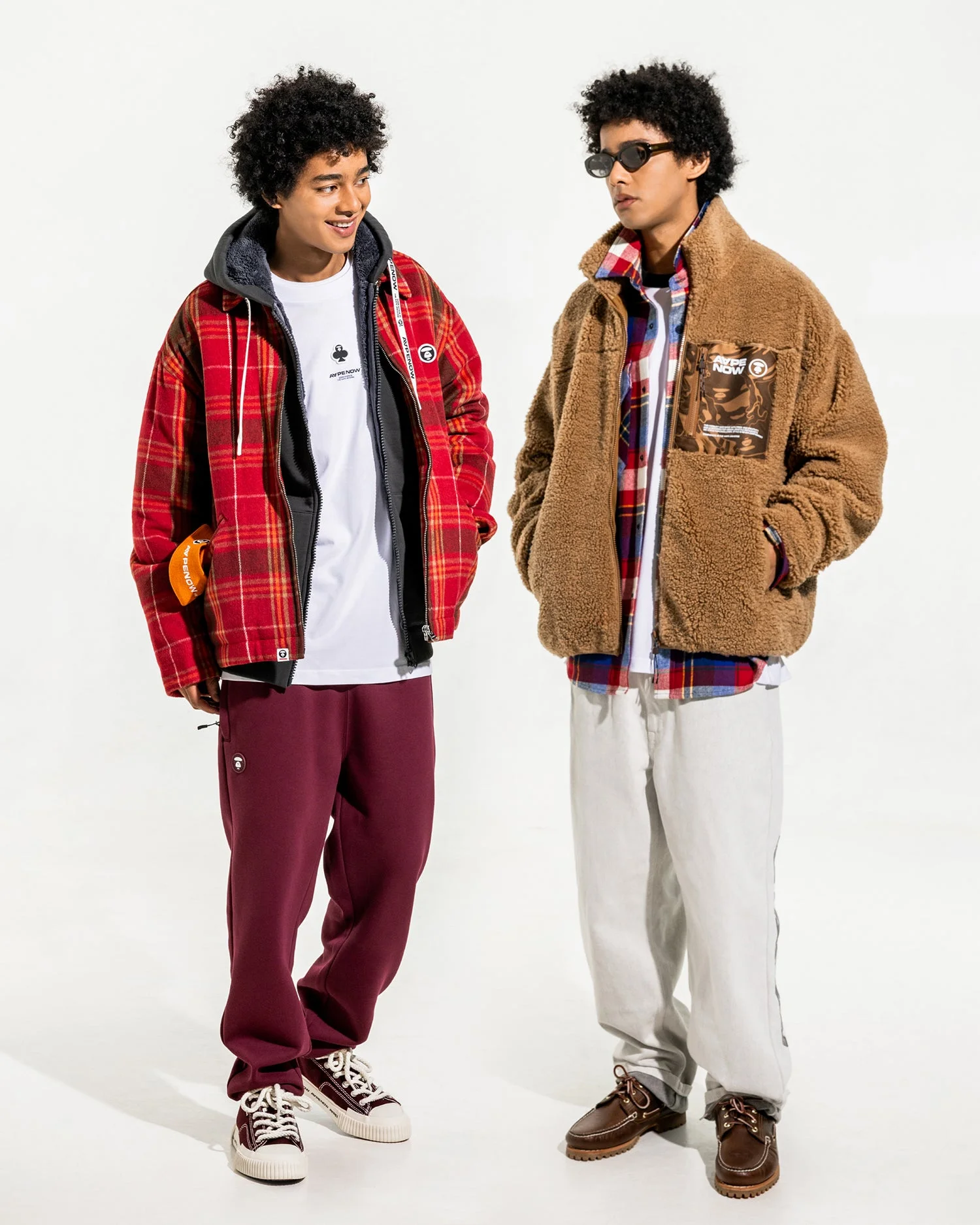 AAPE Áo Thun Dài Tay Nam - AAPENOW clover moonface long sleeve tee