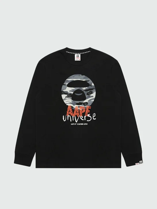 AAPE Áo Thun Dài Tay Nam - AAPEUNVS moonface long sleeve tee