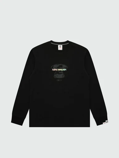 AAPE Áo Thun Dài Tay Nam - AAPEUNVS moonface long sleeve tee