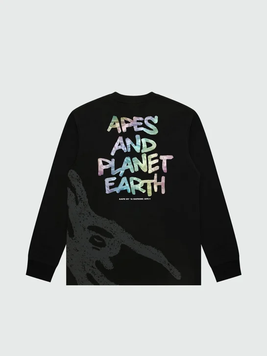 AAPE Áo Thun Dài Tay Nam - AAPEUNVS moonface long sleeve tee