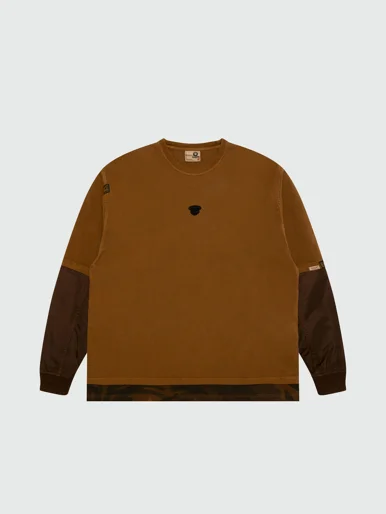 AAPE Áo Thun Dài Tay Nam - Moonface logo long sleeve tee