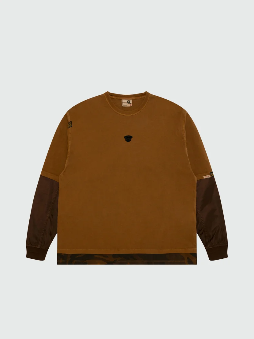 AAPE Áo Thun Dài Tay Nam - Moonface logo long sleeve tee