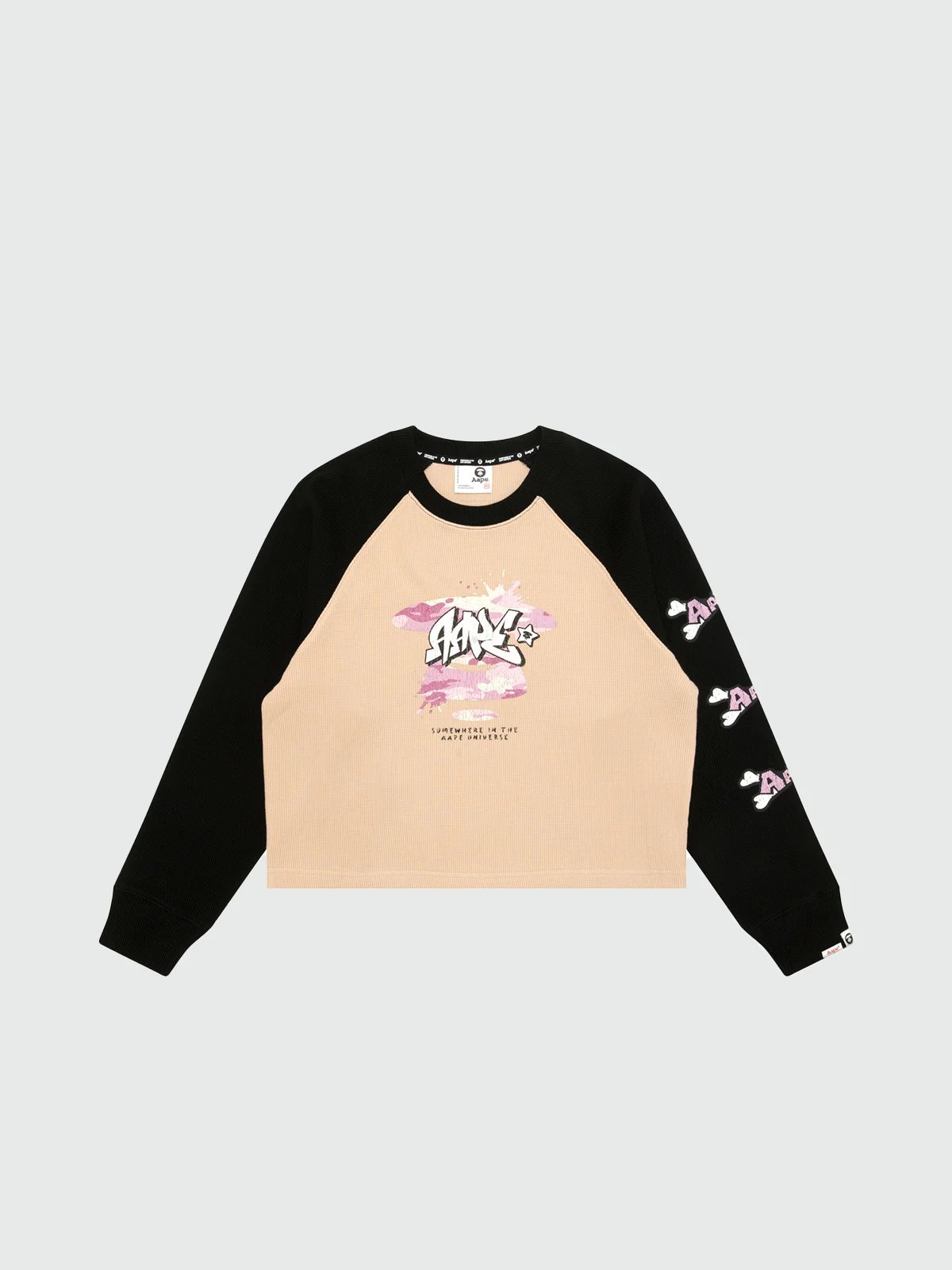 AAPE Áo Thun Dài Tay Nữ - Logo raglan sleeve tee