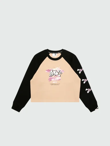 AAPE Áo Thun Dài Tay Nữ - Logo raglan sleeve tee