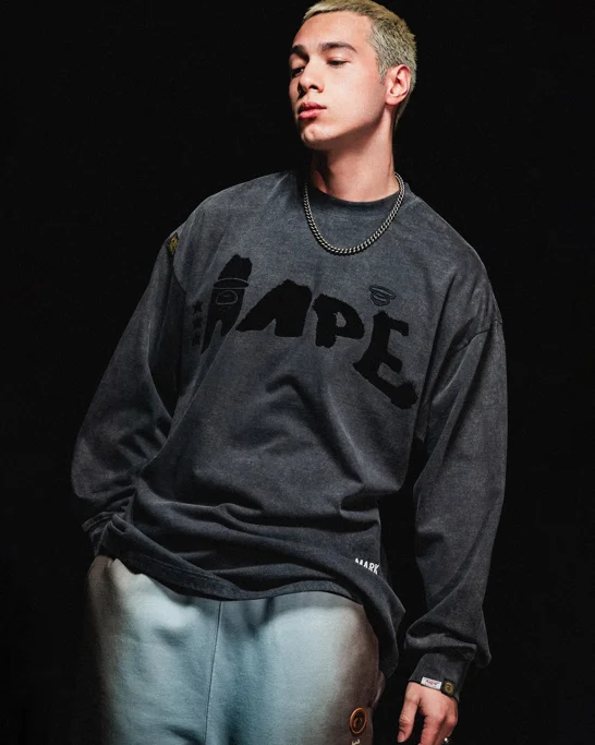 AAPE Quần Nỉ Dài Nam - Moonface logo sweat pants