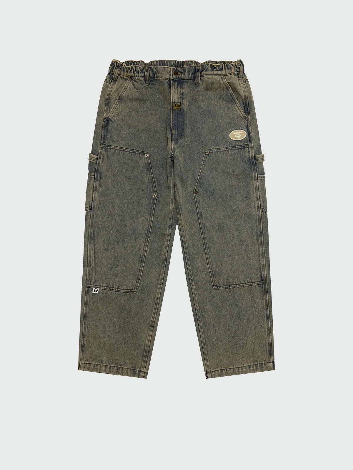 AAPE Quần Dài Nam - AAPEUNVS moonface washed denim pants