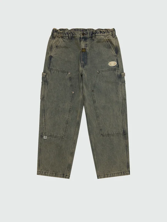 AAPE Quần Dài Nam - AAPEUNVS moonface washed denim pants