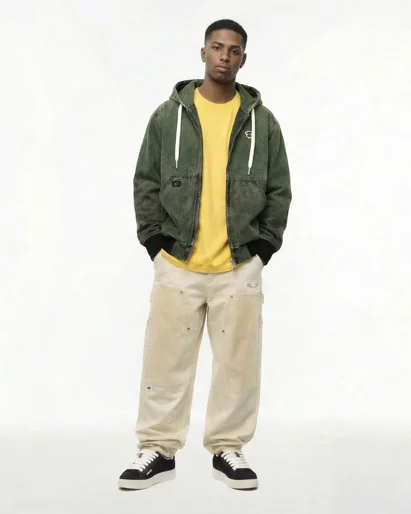 AAPE Quần Dài Nam - AAPEUNVS moonface washed denim pants