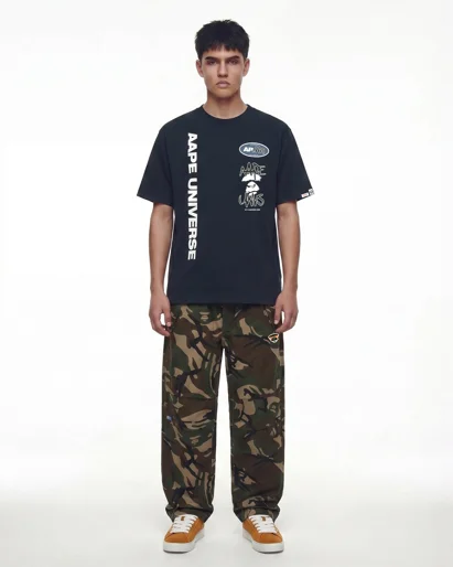 AAPE Quần Dài Nam - AAPEUNVS moonface camo pants