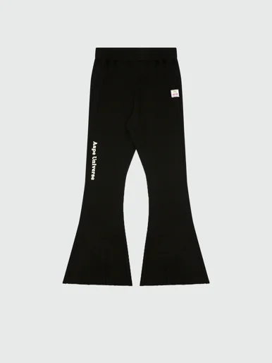 AAPE Quần Nỉ Dài Nữ - Logo ribbed-knit flared pants