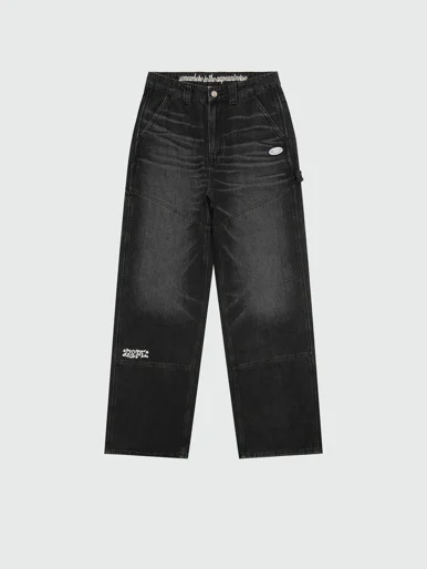 AAPE Quần Jean Dài Nữ - APUNVS moonface washed jeans