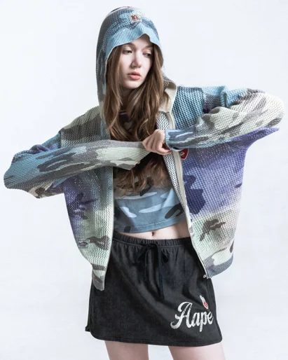 AAPE Váy Nữ - Logo drawstring mini sweat skirt