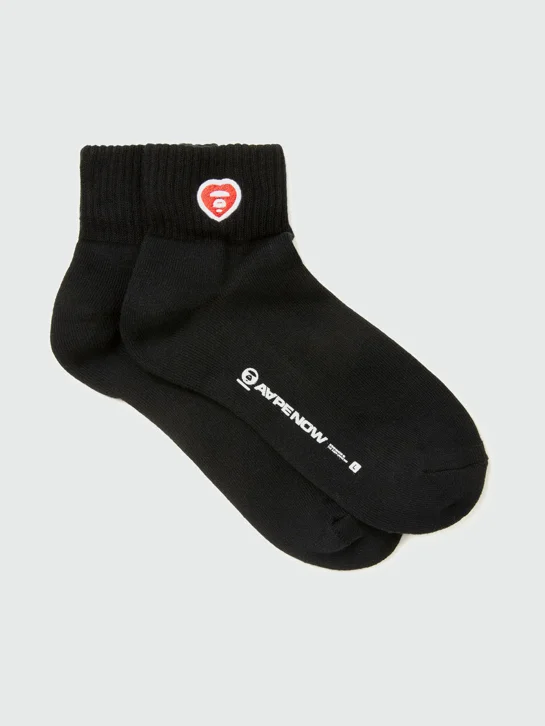 AAPE Vớ Thời Trang - AAPENOW heart moonface ankle socks