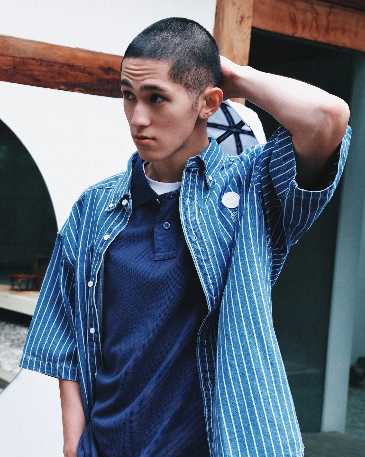 AAPE Quần Jean Ngắn Nam - AAPENOW moonface denim shorts