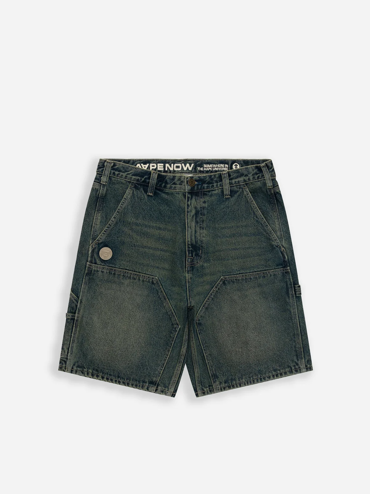 AAPE Quần Ngắn Nam - AAPENOW moonface denim shorts