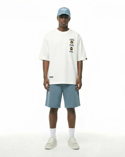 AAPE Quần Nỉ Ngắn Nam - AAPENOW moonface sweat shorts