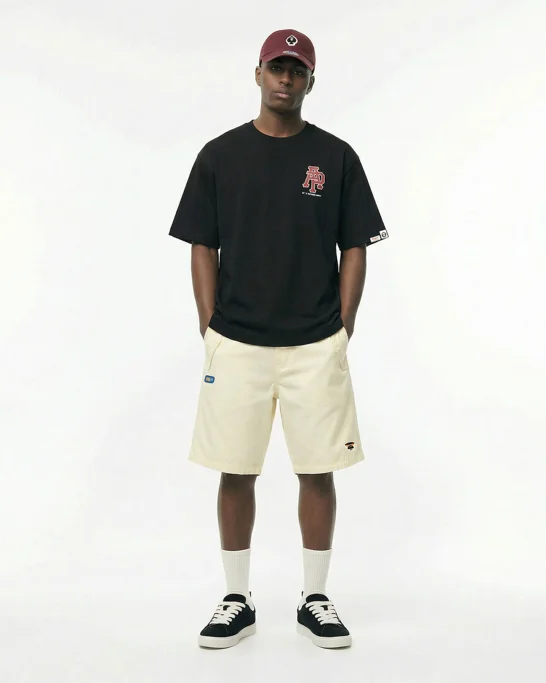 AAPE Quần Nỉ Ngắn Nam - Moonface sweat shorts