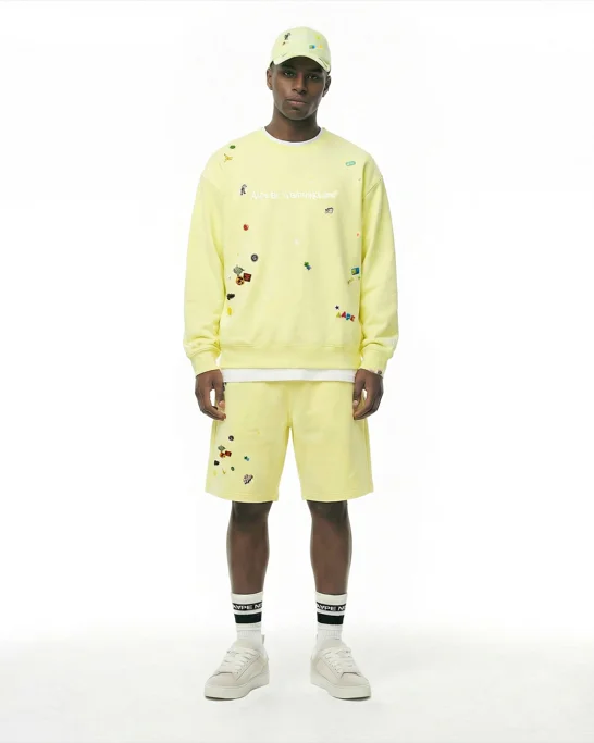AAPE Quần Nỉ Ngắn Nam - Sticker print sweat shorts