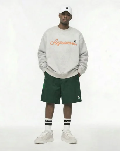 AAPE Quần Nỉ Ngắn Nam - AAPEUNION moonface sweat shorts