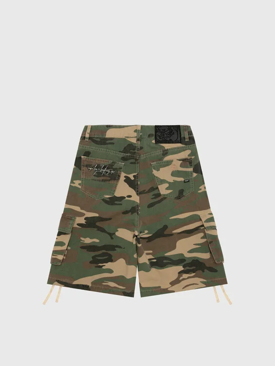 AAPE Quần Ngắn Nữ - Moonface camo cargo shorts
