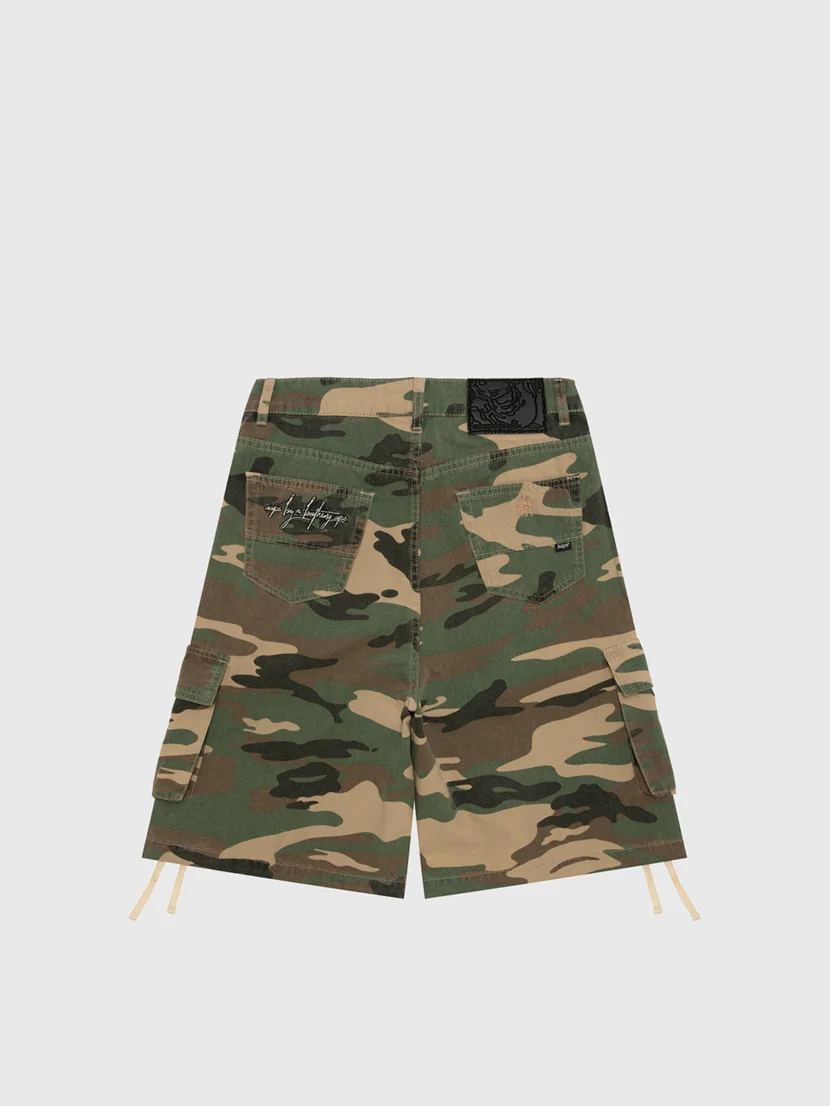 AAPE Quần Ngắn Nữ - Moonface camo cargo shorts