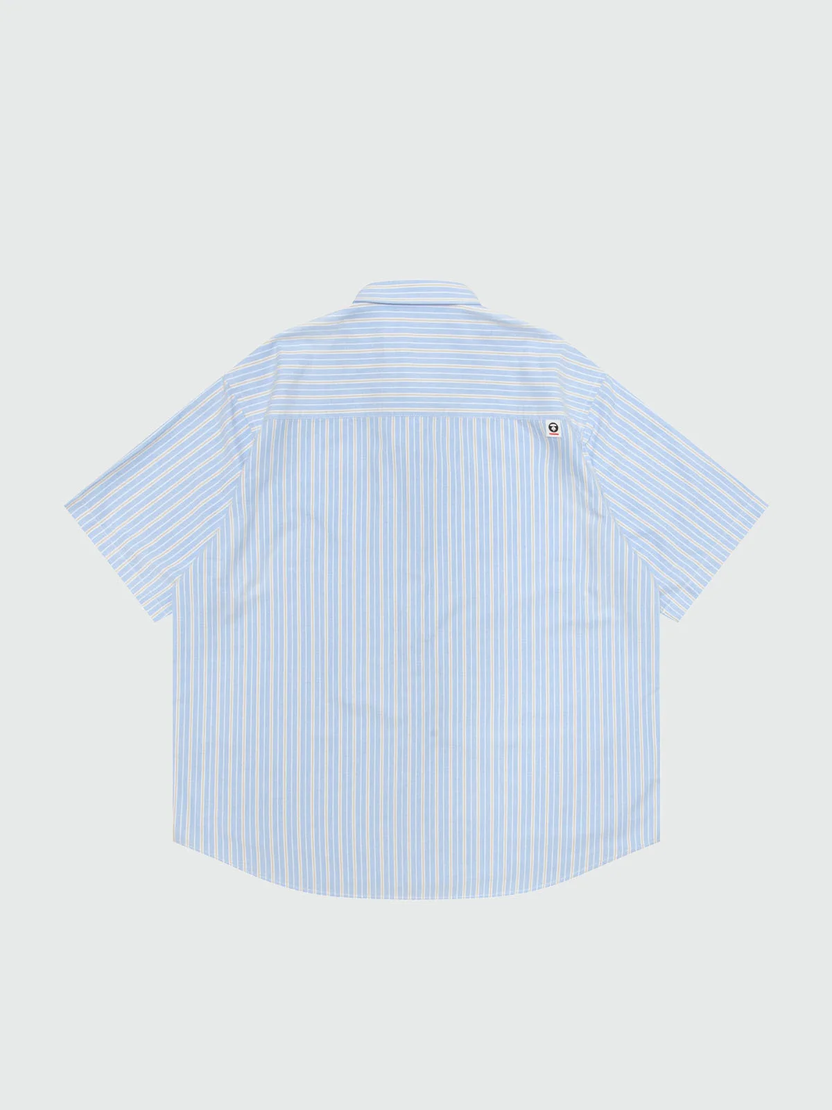 AAPE Áo Sơmi Ngắn Tay Nam - AAPENOW moonface striped short sleeve shirt