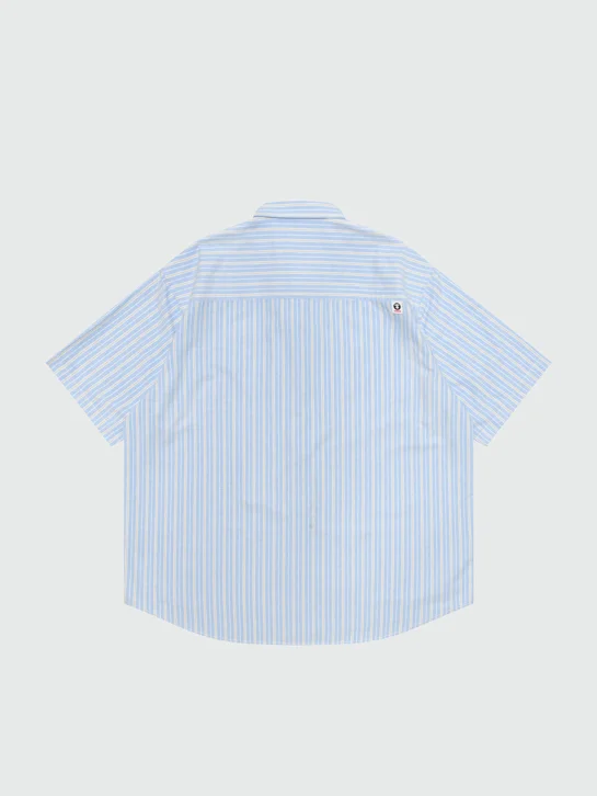 AAPE Áo Sơmi Ngắn Tay Nam - AAPENOW moonface striped short sleeve shirt