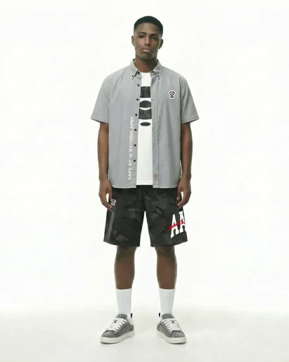 AAPE Áo Sơmi Ngắn Tay Nam - AAPENOW moonface short sleeve shirt