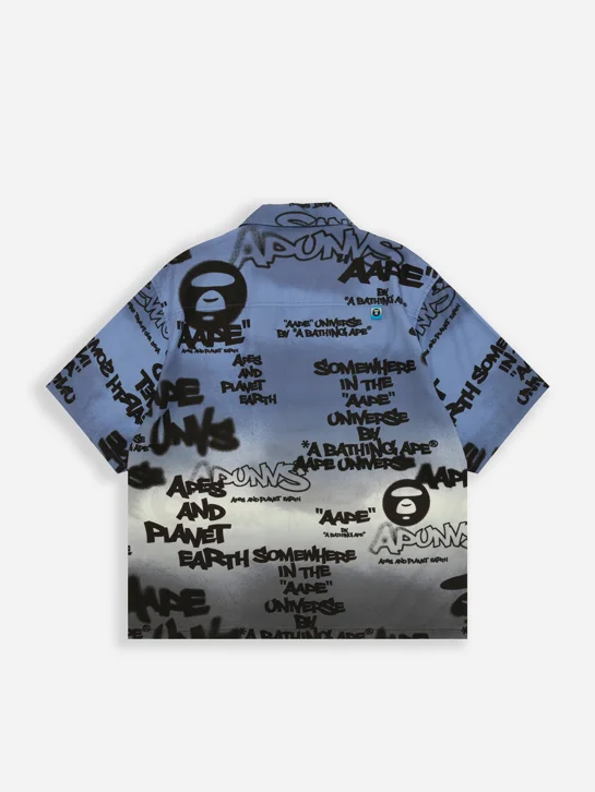 AAPE Áo Sơmi Ngắn Tay Nam - AAPEUNVS graffiti-print short sleeve shirt
