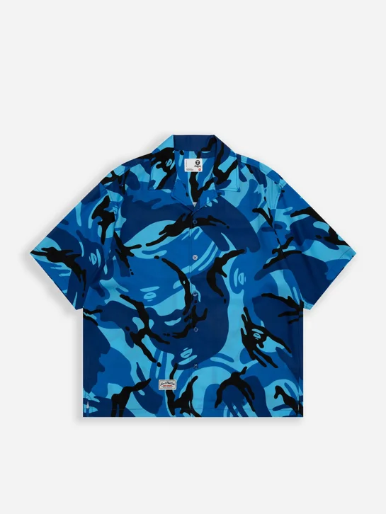 AAPE Áo Sơmi Ngắn Tay Nam - AAPESPORTS camo short sleeve shirt