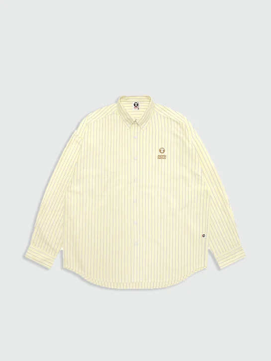 AAPE Áo Sơmi Dài Tay Nam - AAPENOW moonface logo long sleeve shirt