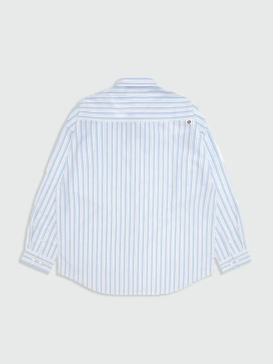 AAPE Áo Sơmi Dài Tay Nam - AAPENOW moonface striped long sleeve shirt