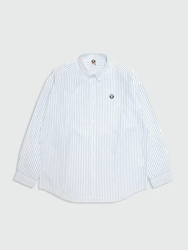 AAPE Áo Sơmi Dài Tay Nam - AAPENOW moonface striped long sleeve shirt