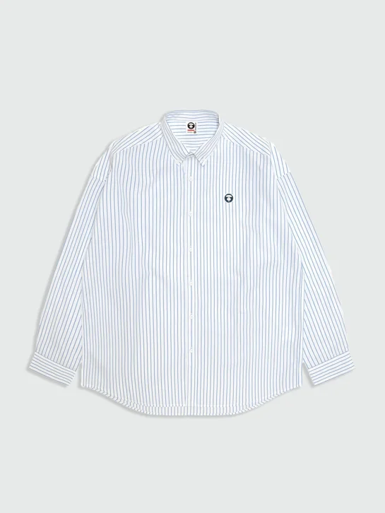 AAPE Áo Sơmi Dài Tay Nam - AAPENOW moonface striped long sleeve shirt