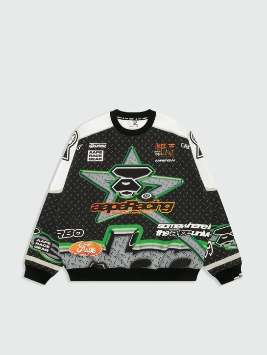 AAPE Áo Sweater Nam - Moonface logo racing sweatshirt