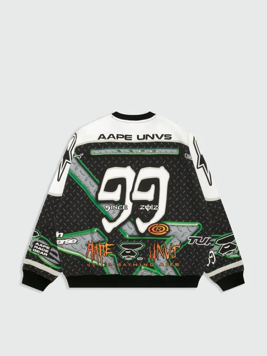 AAPE Áo Sweater Nam - Moonface logo racing sweatshirt