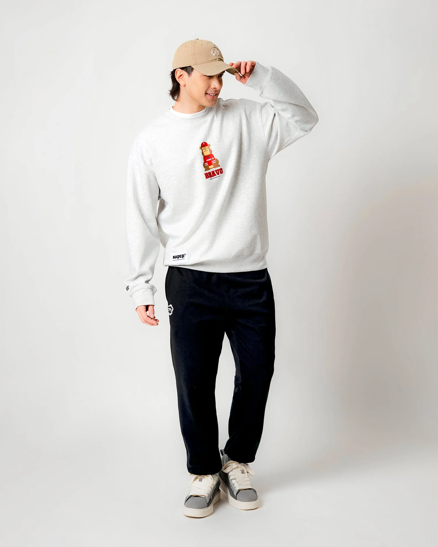 AAPE Áo Sweater Nam - AAPER crew neck sweatshirt